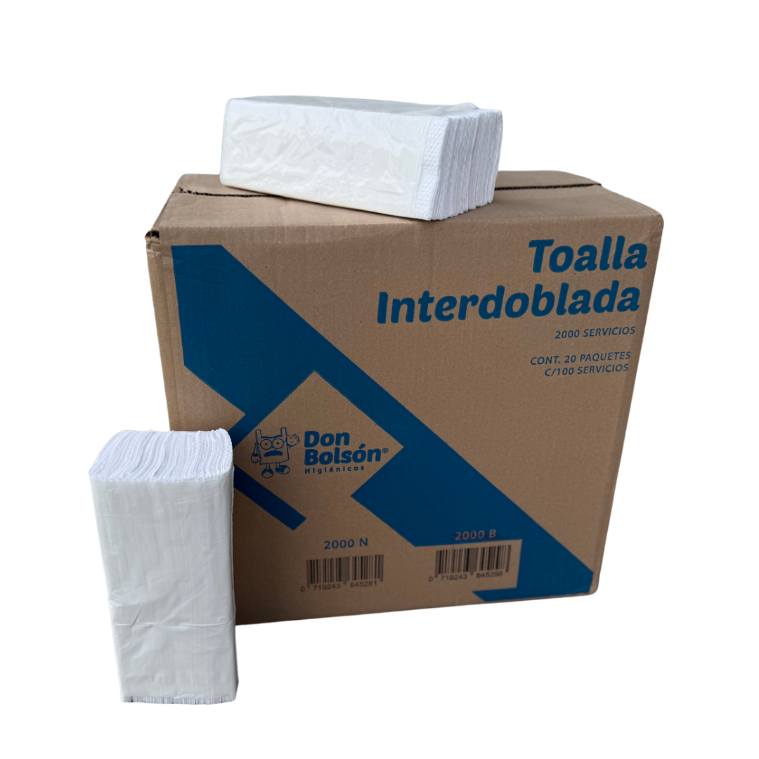 TOALLA INTERDOBLADA BLANCA DON BOLSON